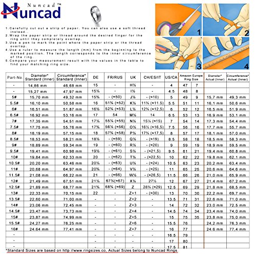 NUNCAD Anillo Parejas Hombre Mujer Plateado de Tungsteno 7mm de Ancho Cepillado para Boda Compromiso Aniversario Compañía Día de San valentín Talla 70 (22,2mm)