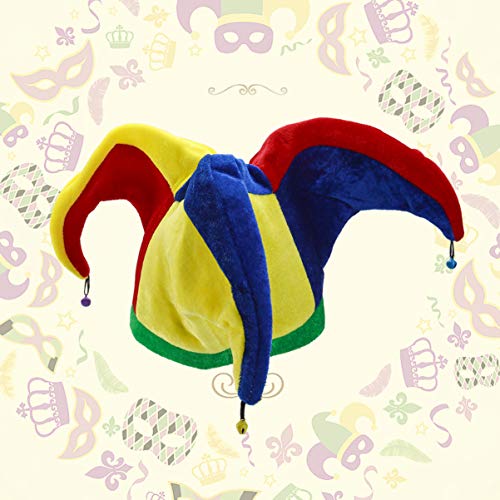 NUOBESTY Sombrero de Payaso Arcoiris Encantador 3 Pico Multicolor Divertido Sombrero de Bufón Sombrero de Payaso Sombrero de Carnaval para Desfile Festival Celebración Carnaval