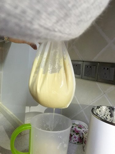 Nut milk bag, bolsa para hacer leches vegetales, iNeibo, bolsa para hacer queso, zumos vegetales, arroz, semillas.etc, multiusos, 100% natural, libre de celulosa, malla muy fina, sin BPA