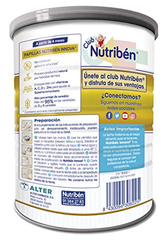 Nutribén - Leche para Lactantes Innova 1 desde el primer día - 800 gr.