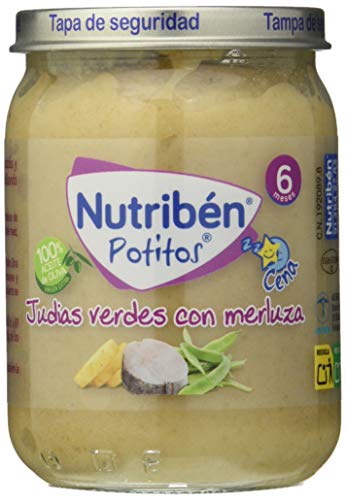 Nutribén Potitos Cena De Judías Verdes y Merluza Desde Los 6 Meses, 4 Bipacks (8X 190 Gr.)