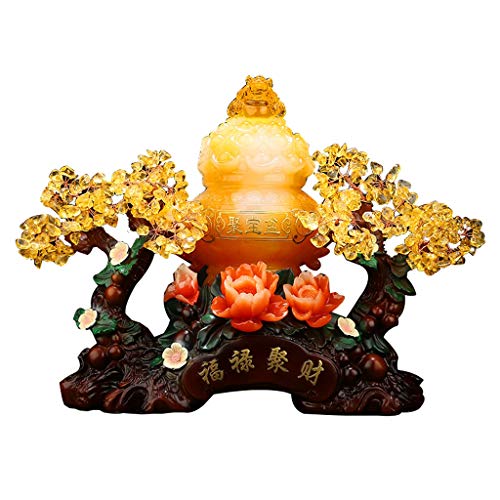 NYKK Ornamento de Escritorio Bonsai Fortuna árbol del Dinero for la Buena Suerte, Riqueza y Prosperidad Espiritual Regalo-Home Office Decor artesanías decoración (tamaño : M)