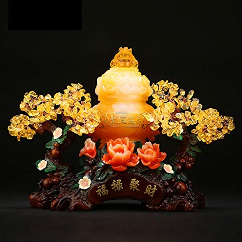 NYKK Ornamento de Escritorio Bonsai Fortuna árbol del Dinero for la Buena Suerte, Riqueza y Prosperidad Espiritual Regalo-Home Office Decor artesanías decoración (tamaño : M)