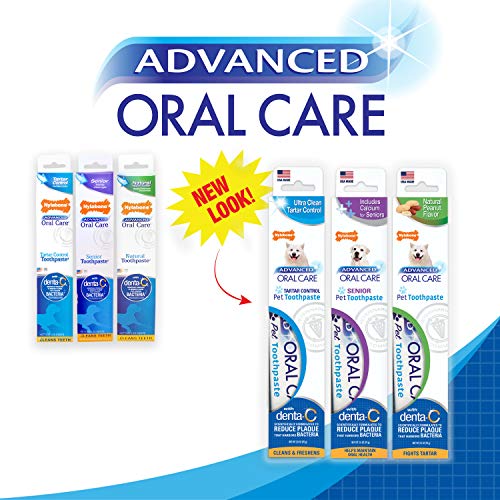 Nylabone Advanced Oral Care 2.5 oz Pasta de dientes de perro natural con sabor a cacahuete