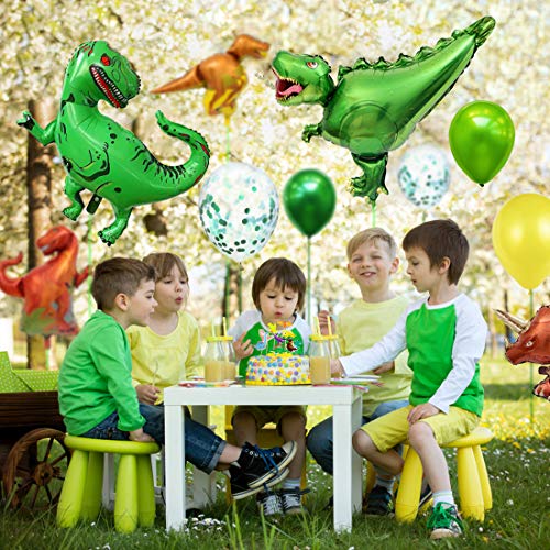 O-Kinee Decoracion Cumpleaños Dinosaurios,Globos de Cumpleaños Dinosaurios,Adornos Cumpleaños Dinosaurios,Guirnalda Feliz Cumpleaños,Fiestas de Dinosaurios Globos (verde)