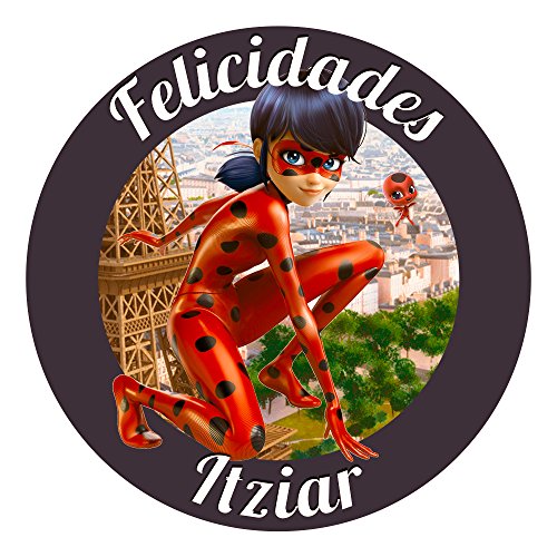 OBLEA de Papel de azúcar Personalizada, 19 cm, diseño de Ladybug