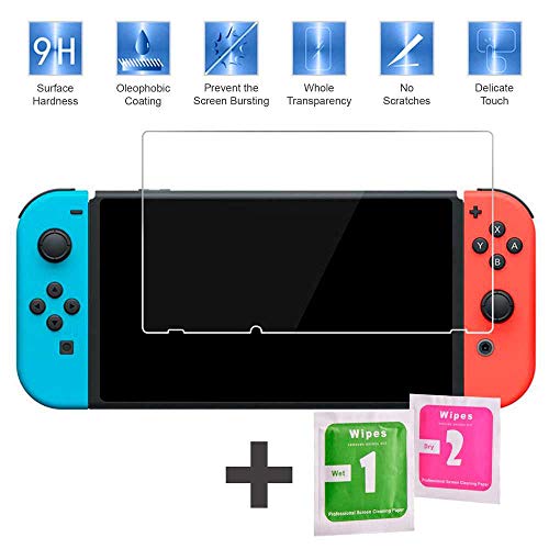 OcioDual Protector de Pantalla Compatible con Nintendo Switch Cristal Templado 9H 2.5D Plano Vidrio Anti Golpes Premium