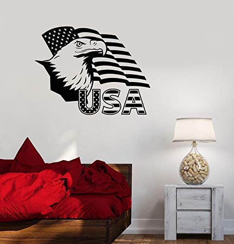 Oficina De Estilo De Diseño De Habitación De Bandera Americana De American Eagle/Pegatinas Para Pared De Minie Nombre Personalizado Personalizado Etiqueta De La Pared Pegatinas Infantiles 75X57Cm