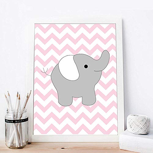 oioiu Póster nórdico Lienzo Pintura Animal Elefante Cartel de Dibujos Animados e impresión Mural Imagen decoración de la Sala de Estar decoración del hogar sin Marco