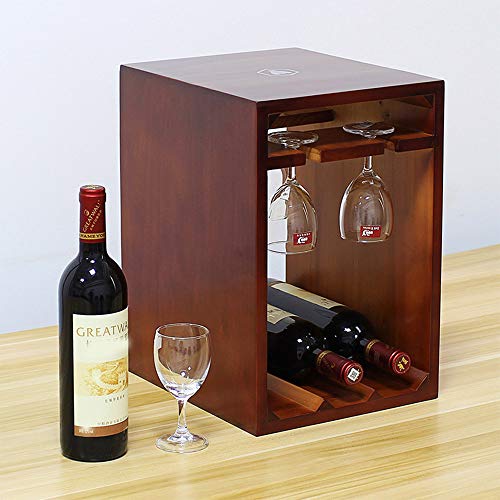 OKMIJN Botellero Vino Madera Botellero Apilable con Estante Y Soporte para Copas De Vino para Restaurantes Bares Mobiliario Diario del Hogar Etc