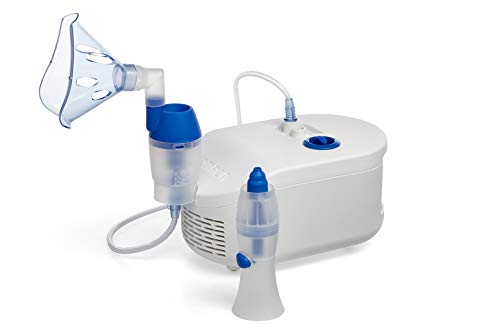 OMRON C102 - Nebulizador Compresor con Aspirador Nasal para Niños y Adultos: alivia de manera eficaz la obstrucción nasal y los síntomas de alergia en niños y adultos