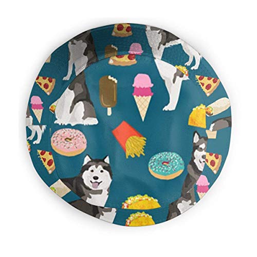 ONLED - Sombrero de cubo plegable reversible de Alaskan Malamute con impresión de gastronomía, sombrero de pescador, gorra de pescador, para camping, pesca, safari para hombres y mujeres, color negro
