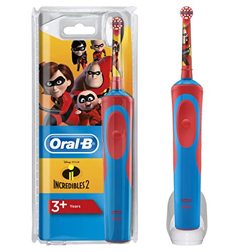 Oral-B Stages Power Kids - Cepillo Eléctrico Recargable para Niños con Personajes de Incredibles de Disney, 1 Mango, Cabezal de Recambio 1, Multicolor