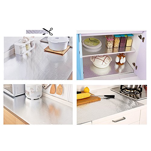 (Orange peel grain) - Ya Jin Kitchen Oil Proof Waterproof Sticker Aluminium Foil Kitchen Stove Cabinet Drawer Self Adhesive Wallpaper, Orange peel grain