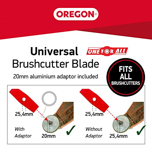 OREGON One-para-all 295507-0 Universal desbrozadora cubrición y limpieza hoja de sierra 3 dientes para Stihl, Husqvarna, Mitox, Echo, Kawasaki y otros máquinas