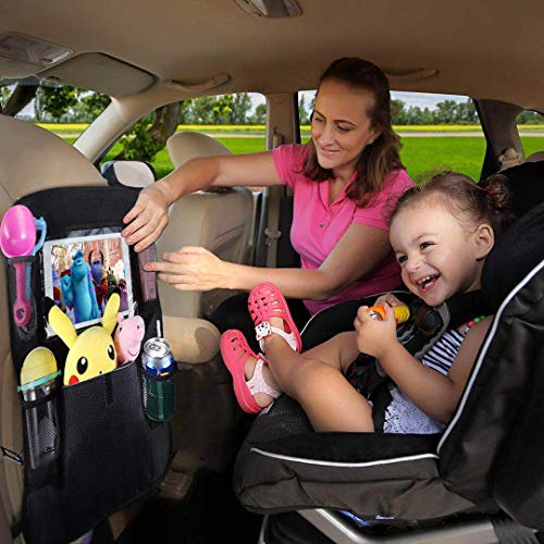 Organizadores para Coche, OKEECA Pack de 2 Kick Mats de Coche Organizador para Asientos de Coche, Universal Multi-Bolsillo Protector Trasero del Asiento de Coche para Niños