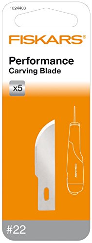 Original Fiskars Cuchilla de repuesto Nr. 22, Para el cúter de precisión Fiskars, 5 unidades, Acero de calidad, Plata, Cuchilla de alto rendimiento, 1024403