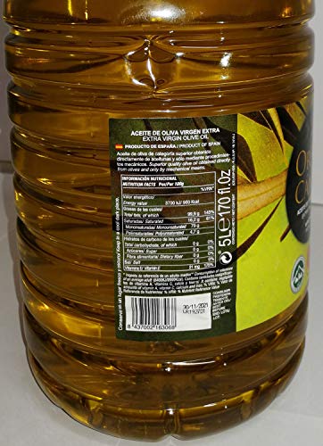 Oro de Cánava Aceite de oliva Virgen Extra, Picual, garrafa de 5 L