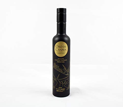 Oro de Cánava, Aceite de Oliva Virgen Extra Premium de Jaén, Denominación de Origen Sierra Mágina, Variedad Picual, Cosecha Temprana, Botella Cristal 500 ml con Estuche, Ideal para Regalo