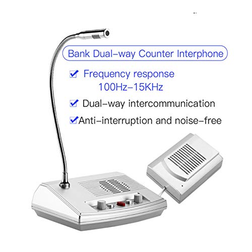 ORPERSIST Sistema De Altavoces Ventana Intercomunicador De Doble Ventana Antiinterferencia Contador De Doble VíA De Intercomunicador De Vidrio Hospital Banco Taquilla