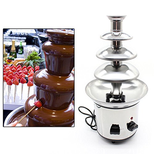 'oukaning 4 Tiers Party hotelería 24 chocolateras Fondue Brunnen profesional de chocolate – Fuente de acero inoxidable máquina