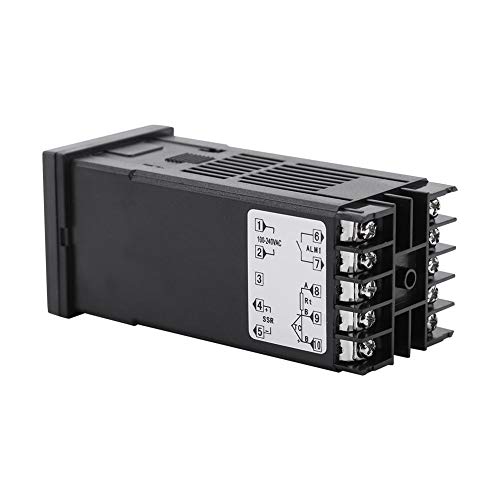 Oumefar Interruptor de termostato de Alarma Inteligente Industrial PID AC 110 V-240 V Controlador de termostato con Sensor de termopar K Funciones automáticas para energía eléctrica