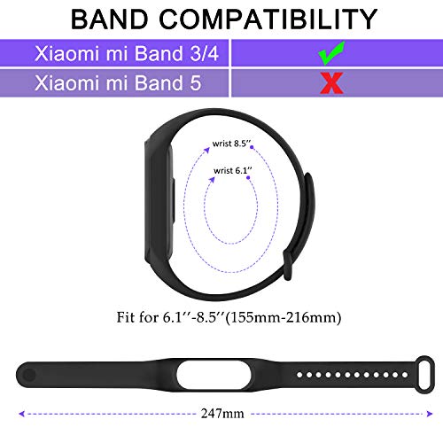 Oumida Correa Compatible con Xiaomi Mi Band 4 Xiaomi Mi Band 3, Pulseras Reloj Recambio Silicona Suave Original para Xiaomi Mi Smart Band 4 (Negro/Vino Rojo/Verde Musgo)