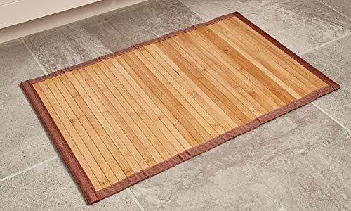 OVERCASA - Alfombrilla de bambú antideslizante 40 x 70 cm col. Brown láminas 25 mm