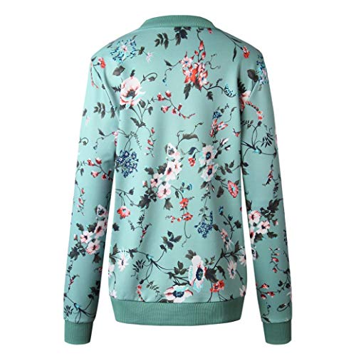 Overdose Las Nuevas SeñOras De Las Mujeres Retro Floral O-Cuello Zipper Up Bomber Mejor Venden Chaqueta Casual Outwear