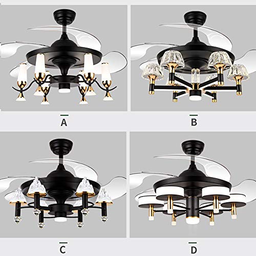 OWUV 42"/107cm Ventilador De Techo con Luz, Decoración Creativa Moderna para Sala De Estar Ventilador De Techo Invisible con Control Remoto, Candelabro Plafón con 6 * LED Regulable