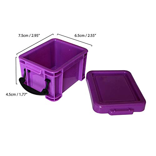 Pack de 9 Mini Cajas de Plástico Apilables para Almacenar Tapas con Cierre de Broche por Kurtzy Set de Cajas Pequeñas Multicolor - Organizador para Coche, Oficina y Cocina - Cajas Resistentes