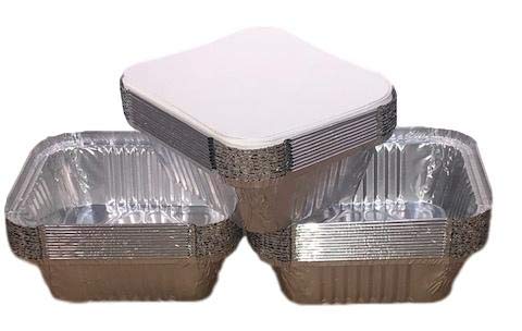 Packitsafe 100 recipientes de aluminio con tapa para comida para llevar (140 x 120 x 49 mm)