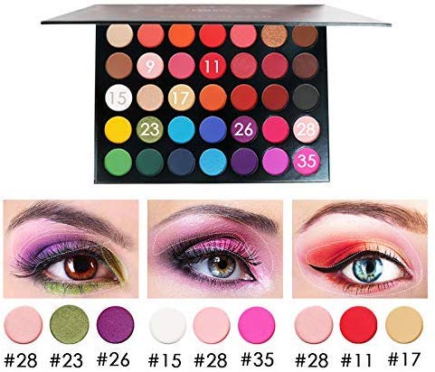 Paleta de sombras de ojos Paleta de maquillaje, tonos de color perfectamente combinables, mate, texturas luminosas y brillantes, para ojos seductores