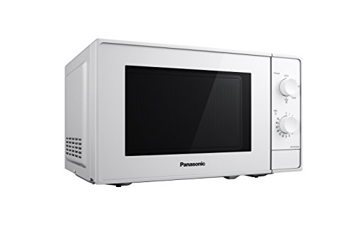 Panasonic NN-E20JWMEPG Microondas Compacto 20L (800 W, 2 Mandos giratorios, Plato giratorio de vidrio 255 mm, 5 Niveles de ajuste de potencia), Color Blanco