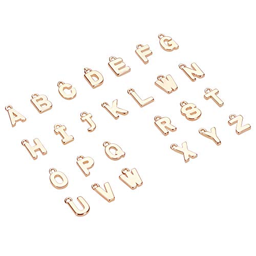 PandaHall Elite - Abalorios de letras del alfabeto de la A a la Z, 26 unidades, cuentas sueltas para pulseras, collares, joyería