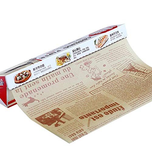 Papel de pergamino antiadherente, 30 x 8 m Rollo de papel antiadherente para hornear Papel para envolver galletas Papel de aceite para barbacoa,pan, sándwich, hamburguesas, porciones para cortar latas