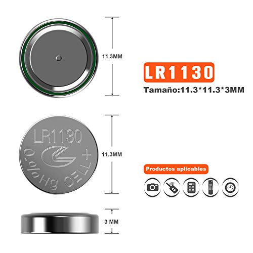 Paquete 40 Batería de botón de batería alcalina LR1130 AG10 Paquete de 40 baterías