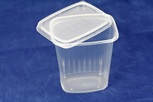 (Paquete de 50) Envases de ensalada de 500 ml Comida rápida para llevar Caja desechable con tapas de plástico Almacenamiento