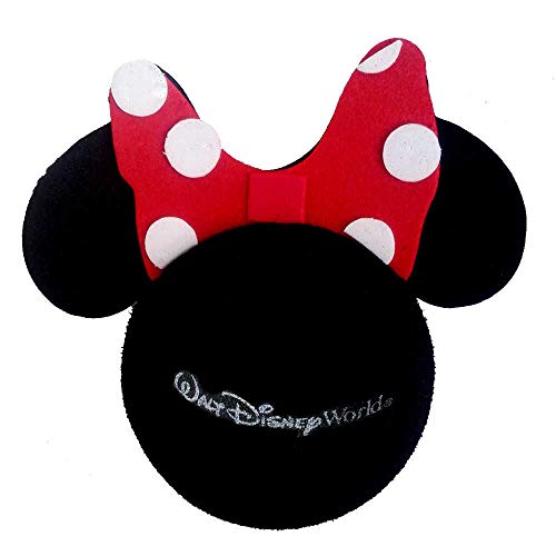 Par de bolas de Mickey y Minnie Mouse Mundo negro, rojo y blanco con lazo, para localizador de coche, regalo de cumpleaños