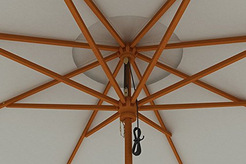 paramondo Parasol parakoala sombrilla de Madera, 3m, Redonda, Color Blanco