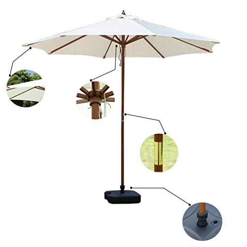 Parasol De Jardín De Madera,sombrillas De Jardín Grandes De Color Beige,Utilizado para Balcón/Exterior/Terraza (2.7m / 8.9ft)