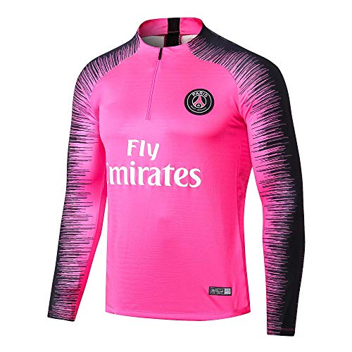 Paris Black Camiseta de Manga Larga de fútbol Primavera y otoño Chaqueta Apariencia Adultos Sudaderas Trajes de Entrenamiento, XL