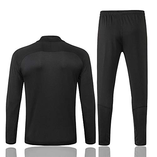 Paris Black Camiseta de Manga Larga Ropa de fútbol Primavera y otoño Apariencia Adultos Sudaderas Trajes de Entrenamiento, S