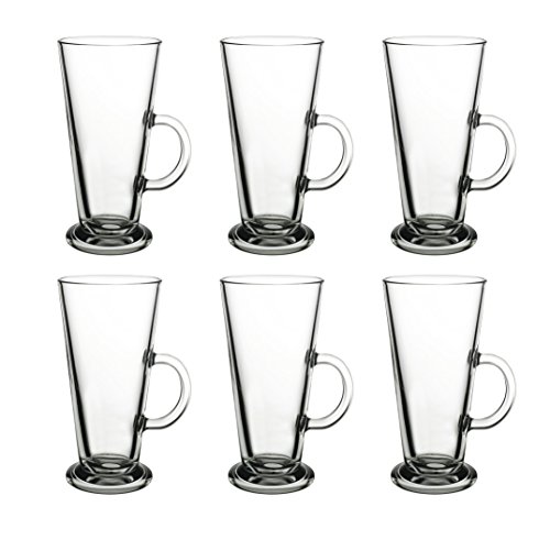 'Pasabahce 55861 – Vaso de té con asa "Columbian 263 ml para té, Latte macchiato, Café irlandés, ponche, vino caliente, Chocolate Caliente, Juego de 6