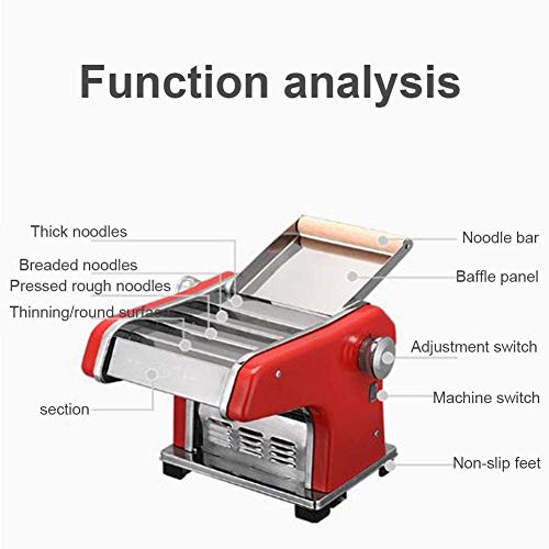 Pasta eléctrica Fabricante de 6 Espesor de ajuste Ajustes de la máquina automática de múltiples funciones de la máquina de fideos, tallarines for las galletas Pequeña máquina de fideos de acero inoxid