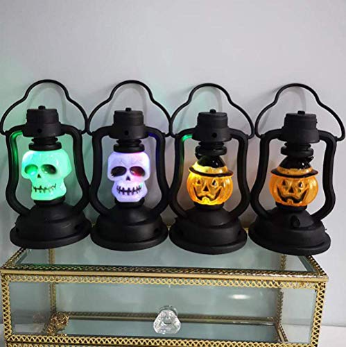 Patrones LED enciende la lámpara linterna calabaza Small esqueleto del cráneo de la noche las luces de interior casero al aire libre Decoración-B SEAno1 (Color : B)