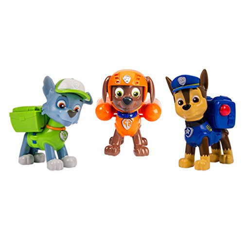 PAW PATROL 6024061- Paquete de figuras de acción Pack Pup de 3 - Versión 2 (Chase, Rocky, Zuma)