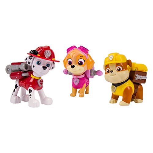 Paw Patrol Action Pup 3pk Online Exclusive 1 (Marshall, Rubble, Skye) - Kits de figuras de juguete para niños (Rubble, Skye), 3 año(s), Multicolor, Niño/niña, Animales, Patrulla Canina, China)