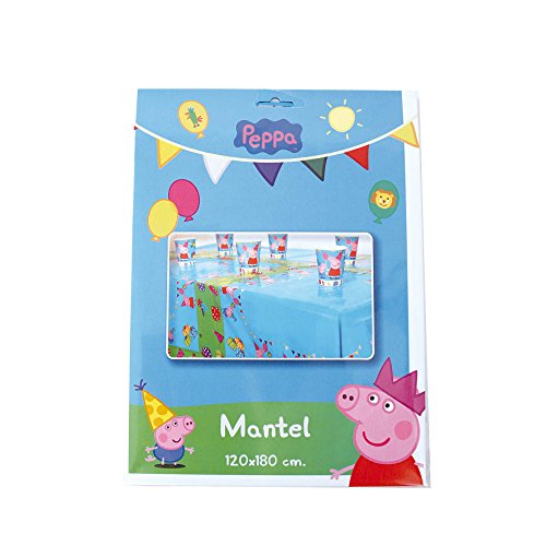 Peppa Pig 0539, Mantel de plástico Fiestas y cumpleaños, Dimensiones 120x180cms