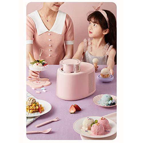 Pequeño hogar de helado de máquina, automática de fruta yogur helado de máquina para los niños, 60 W, Sorbete de la máquina, de 500 ml, ideal para el helado, sorbete Pink